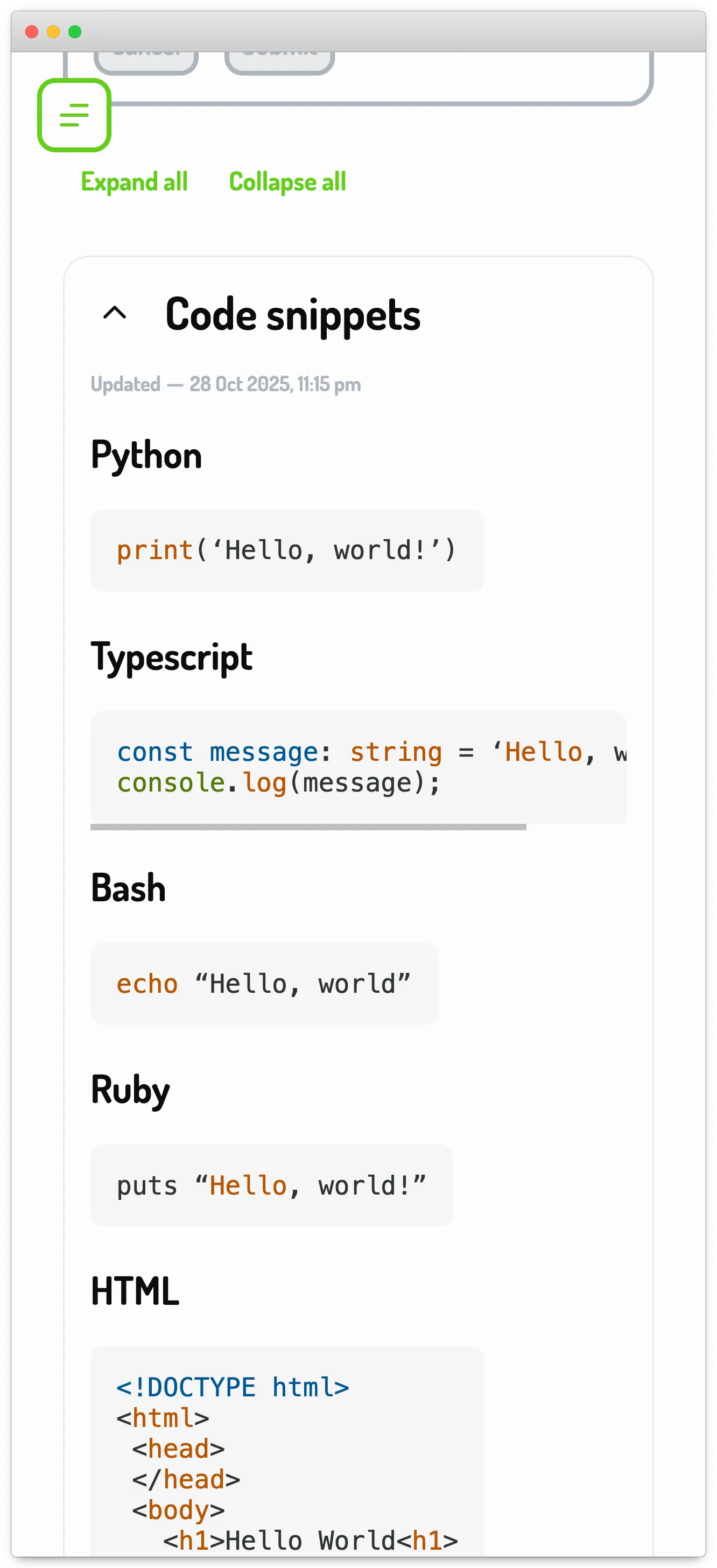 Light theme syntax highlighting
